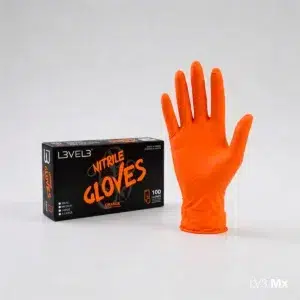 L3VEL3 NITRILE GLOVES ORANGE 100CT Guantes de Nitrilo Naranjas 100Unidades (copia)