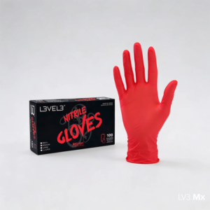L3VEL3 NITRILE GLOVES REDISH 100CT Guantes de Nitrilo Rojizos 100Unidades (copia)