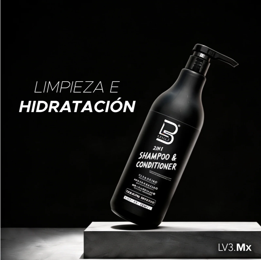 L3VEL3 2 IN 1 SHAMPOO & CONDITIONER 1000ML - Imagen 3