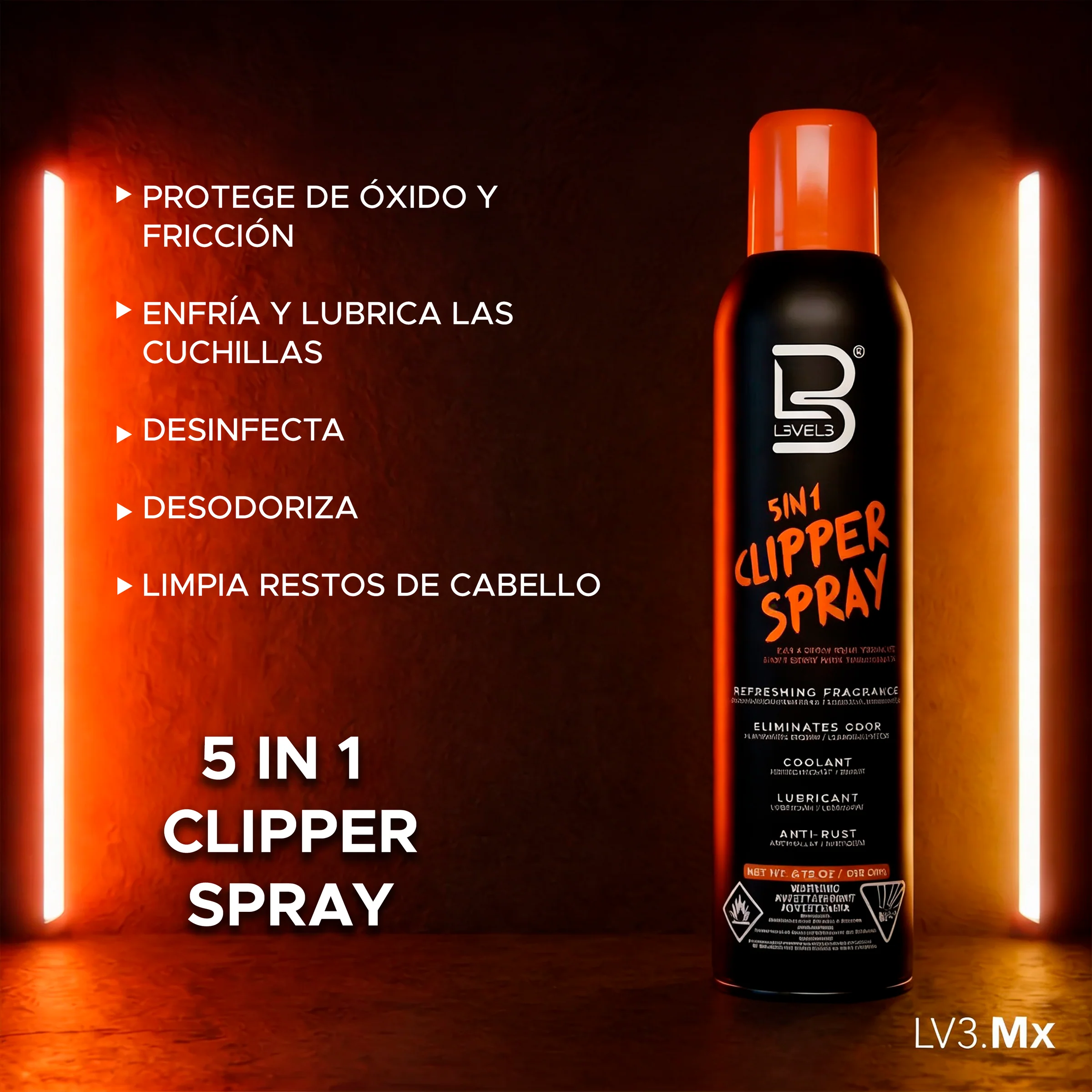 L3VEL3 5 IN 1 CLIPPER SPRAY 288GR - Imagen 4