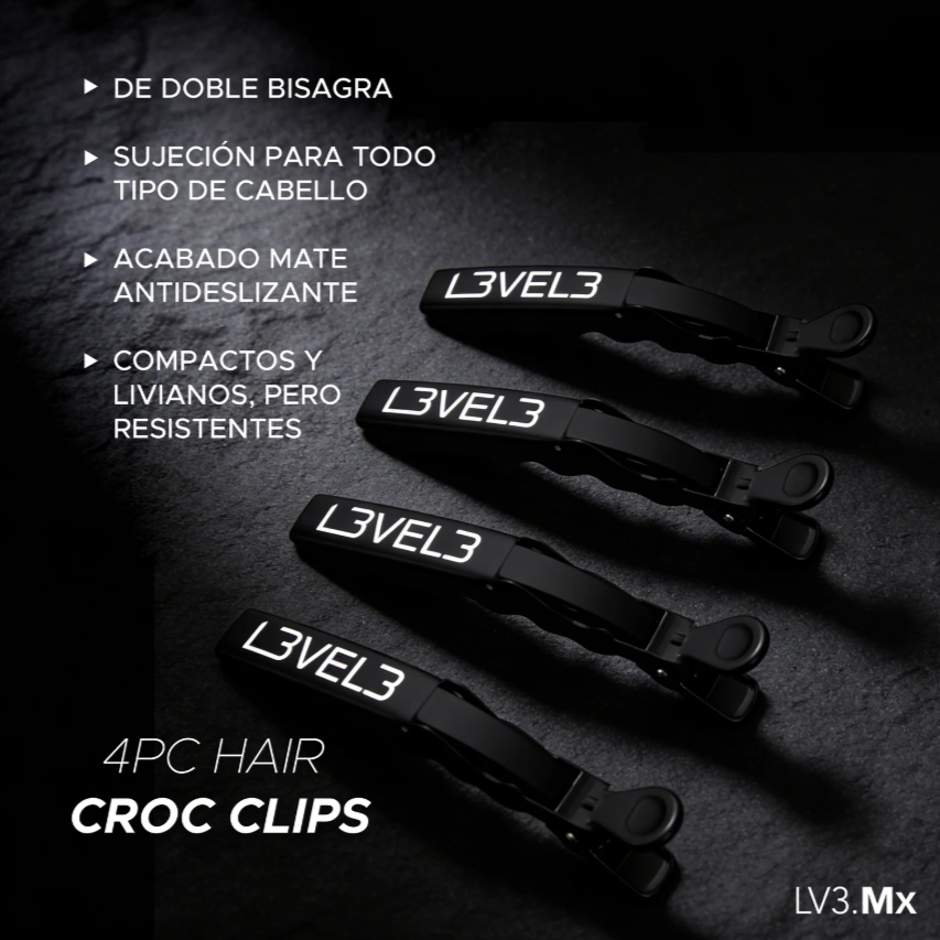 L3VEL3 4PC HAIR CROC CLIPS - Imagen 4