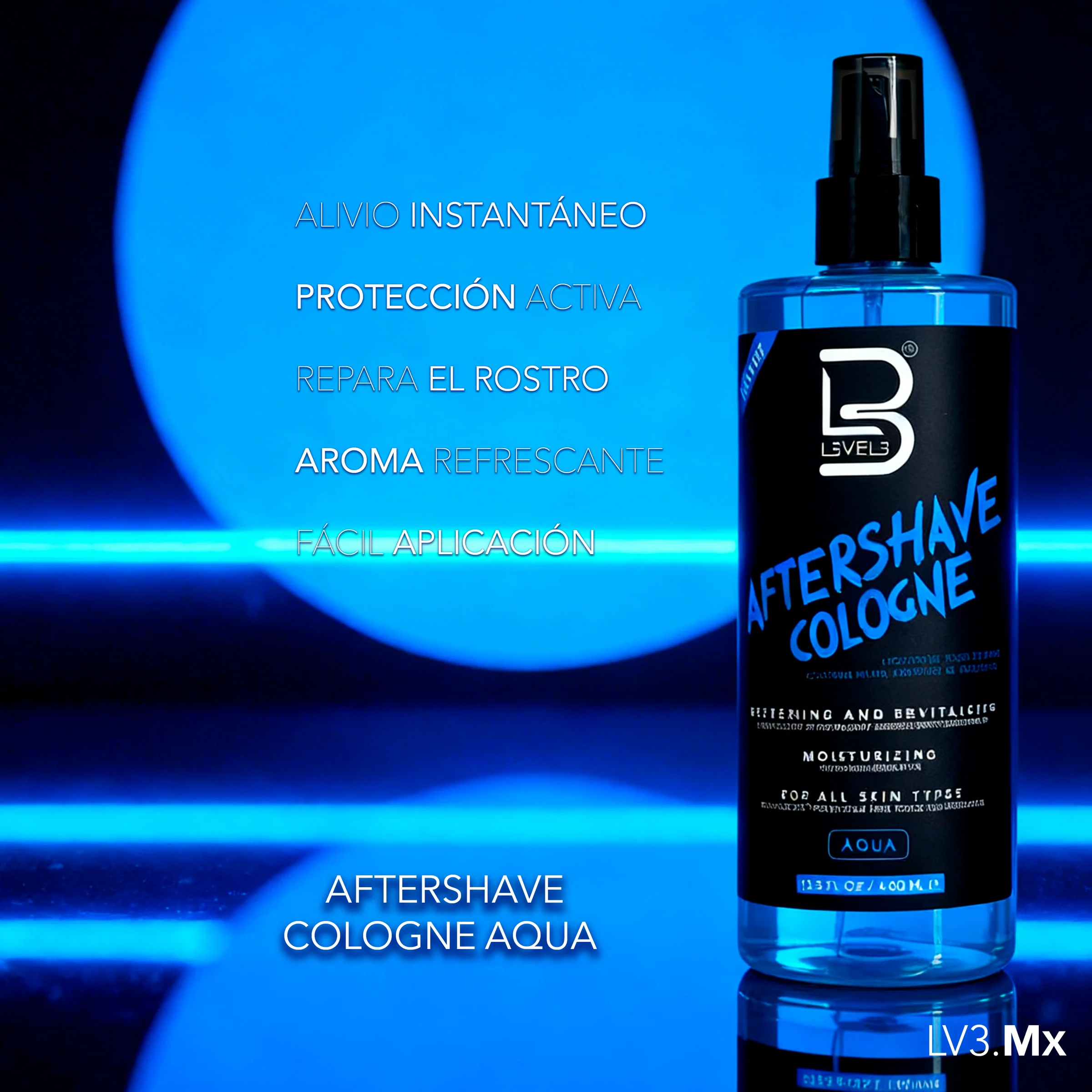 L3VEL3 AfterShave Cologne Aqua 400ml - Imagen 5