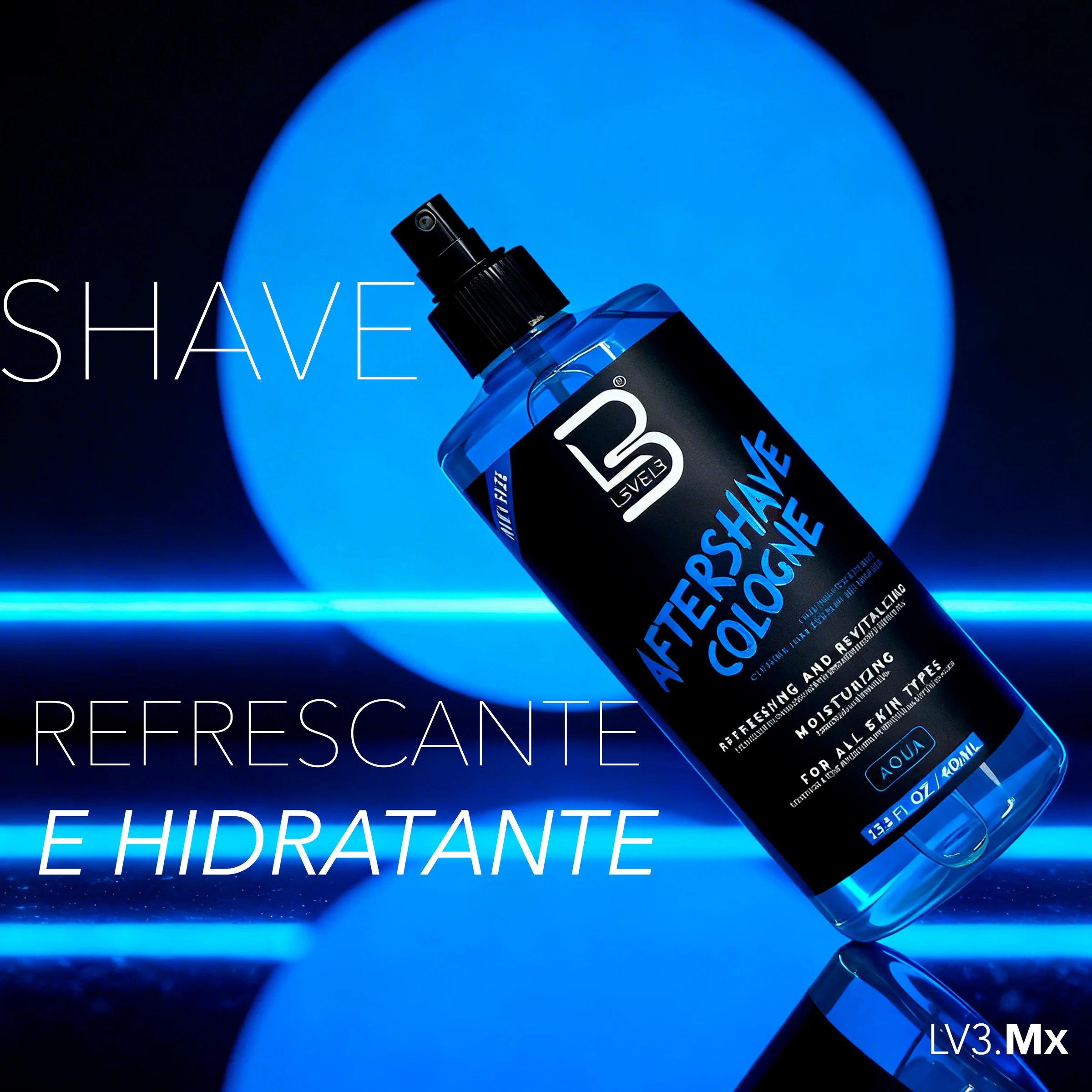 L3VEL3 AfterShave Cologne Aqua 400ml - Imagen 4